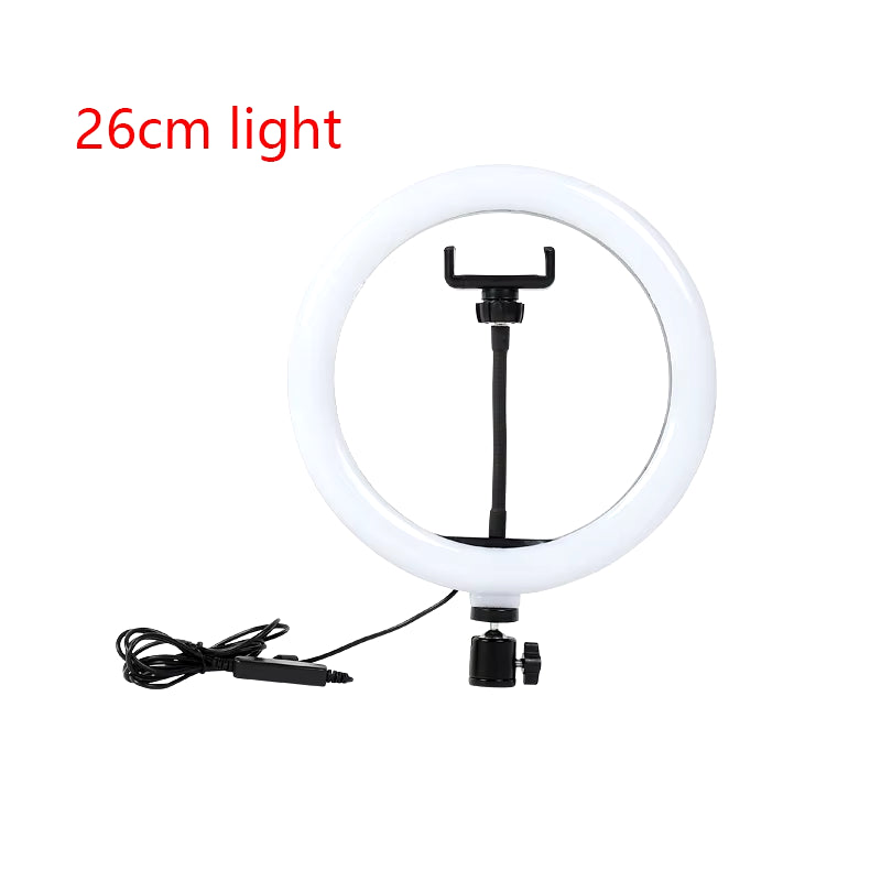 26CM LED Selfie Ring Light Multi-Function Dimmable Ring Light for Cell Phone Holder Camera Live Video Stream Makeup Youtube