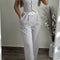 New Women'S Two-Piece 2024 Summer Casual Sexy Elegant V-Neck Twist Button Tank Top and Pocket Design Pants Set Women'S Set