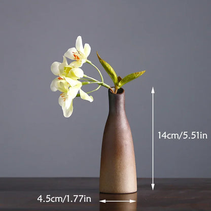 Chinese Retro Zen Vase for Tabletop Decoration, Ceramic Flower Insert, Small Vase, Hydroponic Flower Device, Tabletop Decoration