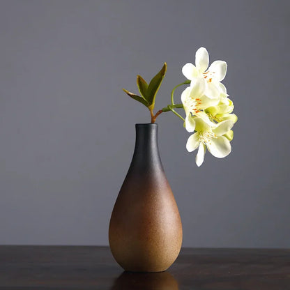 Chinese Retro Zen Vase for Tabletop Decoration, Ceramic Flower Insert, Small Vase, Hydroponic Flower Device, Tabletop Decoration